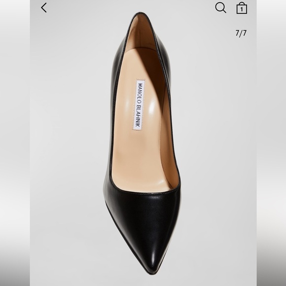 Manolo Blahnik BB 105 Black kidskin leather pump 38 1/2 8HB